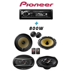 KIT PIONEER Autoradio + Haut Parleurs 860W