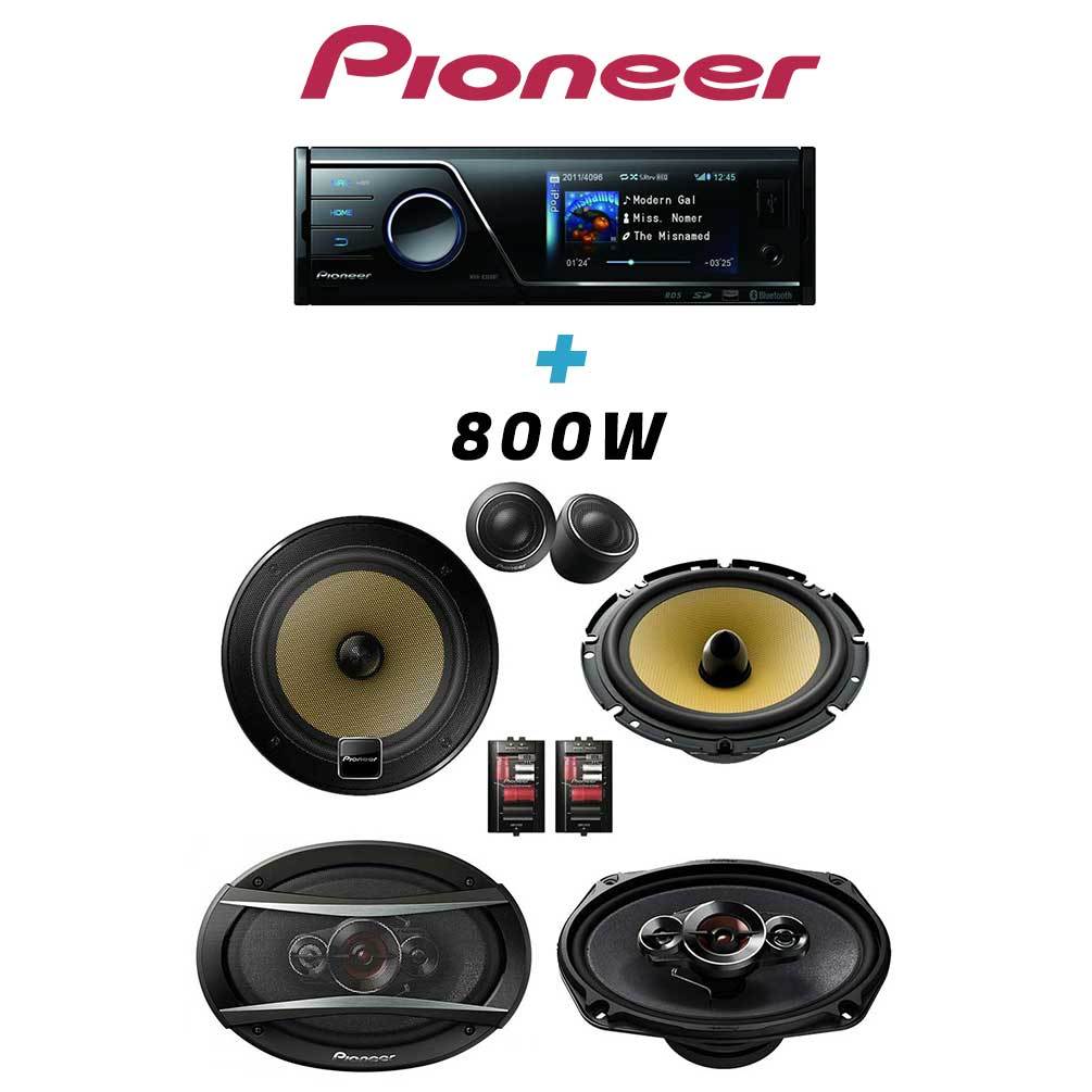 KIT PIONEER Autoradio + Haut Parleurs 860W