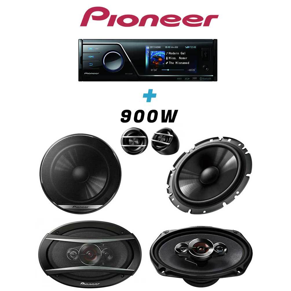 Kit Pioneer Autoradio + Haut parleurs 900W – Moteacho