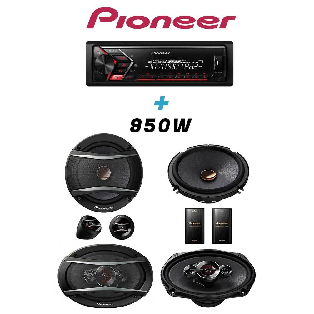 KIT Pioneer Autoradio + Haut Parleurs 950W