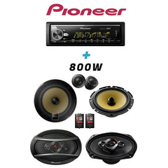 KIT PIONEER Autoradio + Haut Parleurs 860W