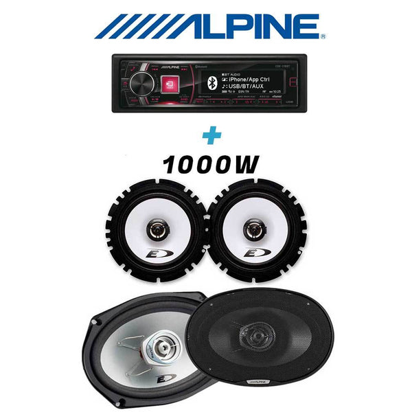 KIT ALPINE Autoradio + Haut Parleurs 1000W