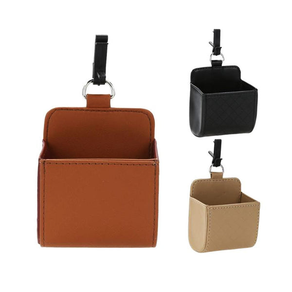 Mini boîte de rangement en cuir pour voiture