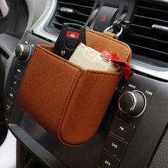 Mini boîte de rangement en cuir pour voiture