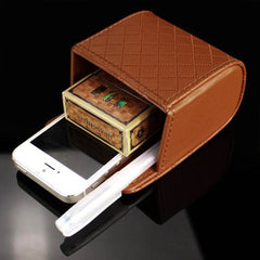 Mini boîte de rangement en cuir pour voiture