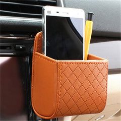 Mini boîte de rangement en cuir pour voiture