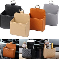 Mini boîte de rangement en cuir pour voiture