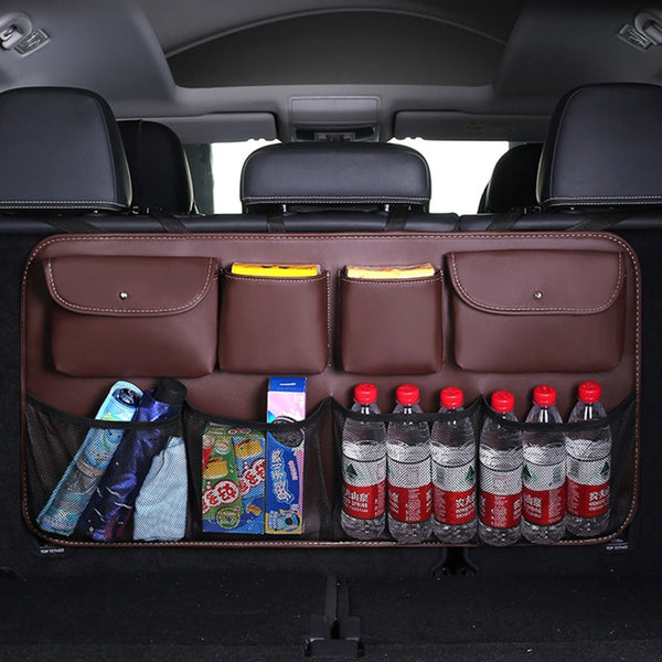 Couvre-siège XXL arrière de voiture multifonctions et multipoches avec filet
