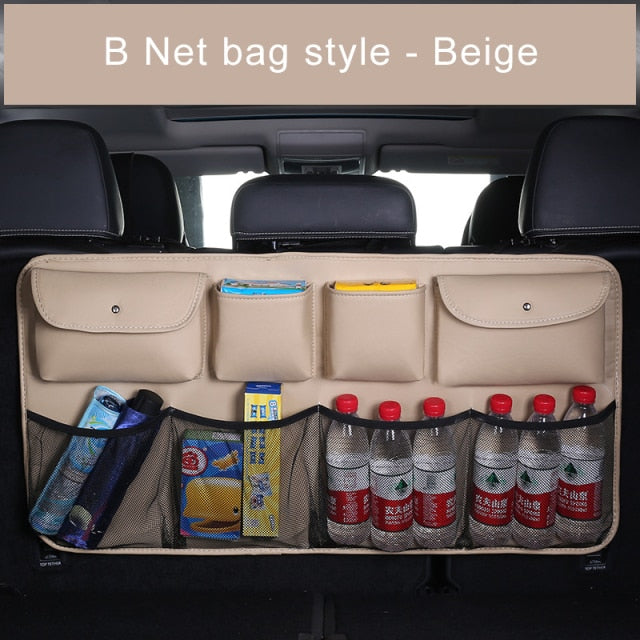 Couvre-siège XXL arrière de voiture multifonctions et multipoches avec filet